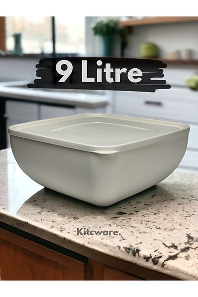 Kitcware Storage Container, Flour Storage Container, Dough Bowl, Large Size Storage Container, Square Bowl, 9 Liters