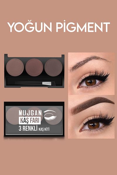MUJGAN Romantic Flower 3-Piece Eyebrow Shadow 03