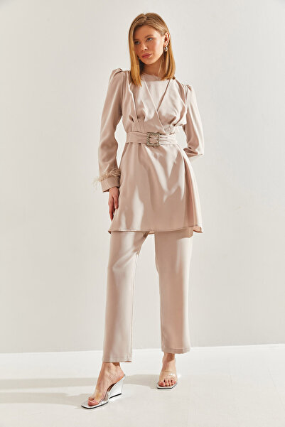 Bianco Lucci Kétrészes női szett – szerény nadrág, ujjak és övrészlet60211019