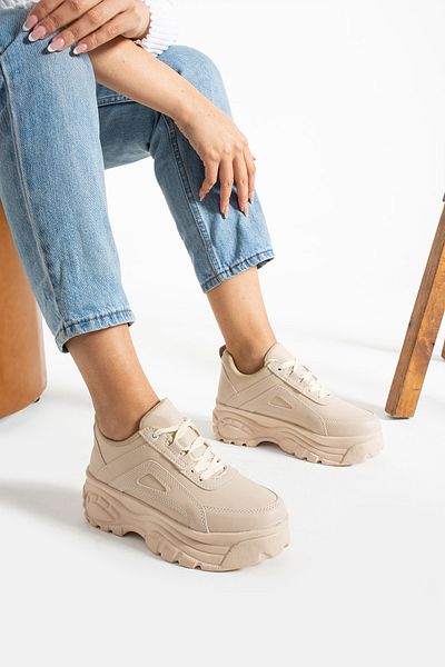 İnan Ayakkabı Women's Beige Color Shoes (6 Cm High Sole)