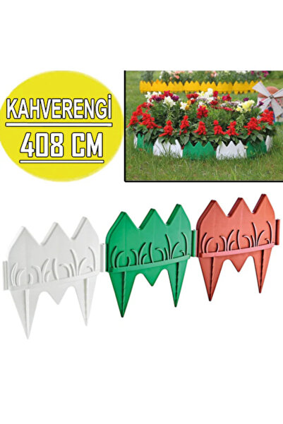 DNG STORE Dekoratif Çit Bahçe Çiti Peyzaj Koruma Çiti Kahverengi 408 Cm uzunluk