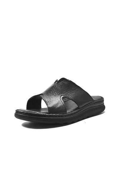 Onlo Ayakkabı Bk.102 Papuci de pat pentru femeie din piele naturală, negru, anatomici