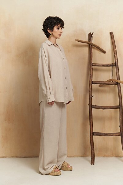 BOHEMAİ Σετ Παντελόνι Πουκάμισου Pedasa Μπεζ