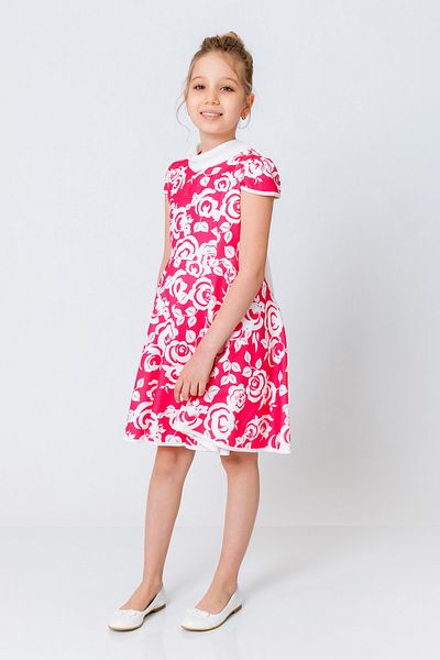 incity Girl's Degaje Collar Floral Flounce Dress