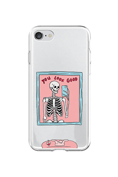 Merwish Apple Iphone 7 Ve 8 Uyumlu You Look Good Iskelet Desen Şeffaf Silikon...