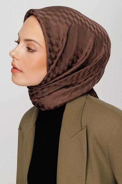 VALORSCARF Σάλι Bademi Qoza με μοτίβο μεταξένιο ζακάρ 80x190