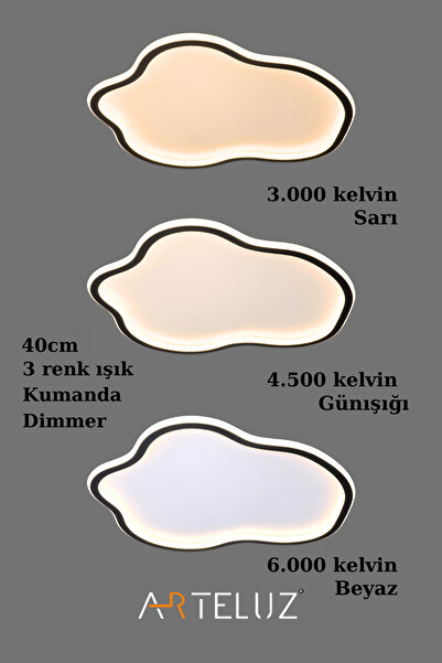 ARTELUZ ASİMETRİK MODEL MODERN PLAFONYER AVİZE (40 CM)