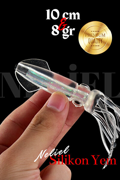 NELİEL 1 Adet, 10cm 8gr Silikon Kalamar, Sahte Kalamar, Sahte Yem, Yapay Yem Olta Takımı, Çapari