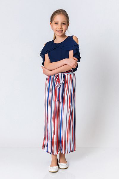 incity Girl's Colorful Striped Wide Leg Trousers