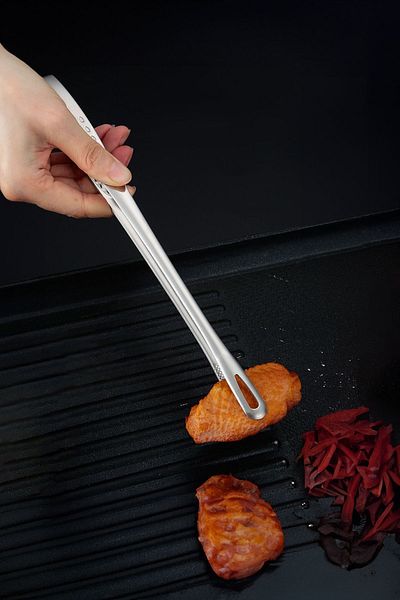 Chavin Steel 28 cmSilver Meat Tweezers Kitchen Steak Barbecue And Bread Tongs cin625by