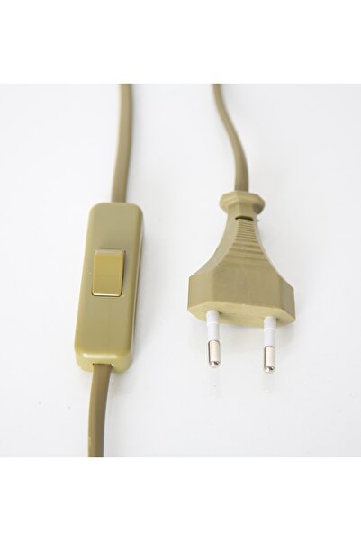 ABAJOUR Arapuar Anahtarlı ve Fişli Abajur - Lambader Kablosu GOLD ( 1,5 MT)