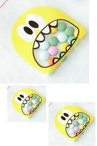 Emtory Home 10 Pieces| Yellow Color Monster Banded Gelatin - Bonibon Package - Gift Package 10x15cm