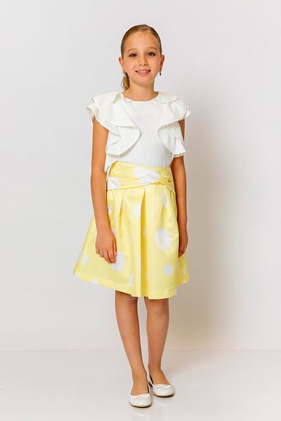 incity Girl's Polka Dot Midi Skirt