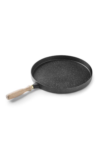 VİLİNZE Granite Cast Grill Pan with Wooden Handle - Q35 cm