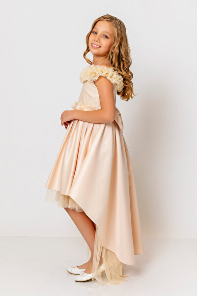 incity Βραδινό φόρεμα για κορίτσια με φλοράλ ζώνη με βολάν