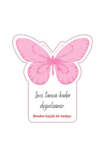Emtory Home Pembe 10 Adet Kelebek 3 Boyutlu Küpe Kartı - Özel Delikli Küpe Ka...