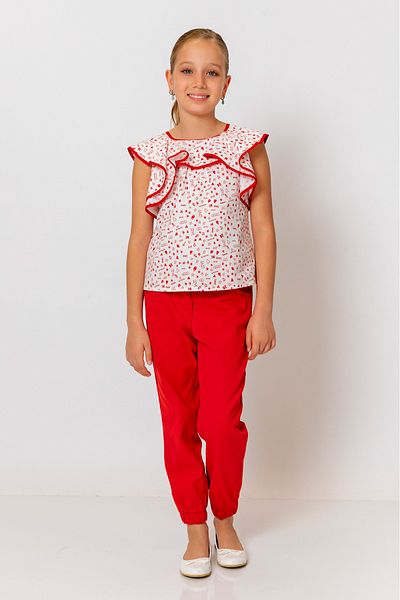 incity Girl's Elastic Waist Buttoned Jogger Pants