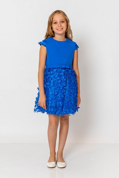 incity Rochie de seară din tul floral cu mâneci scurte pentru fete