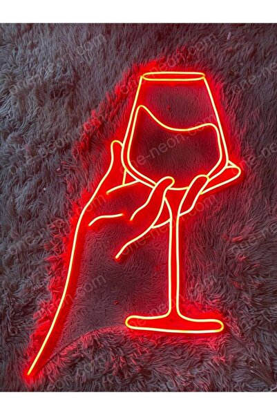 neonyazı ŞARAP KADEHİ NEON TABELA 30 X 20