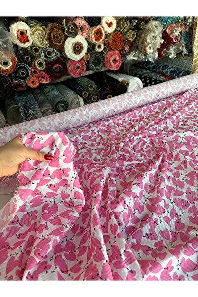 Yaren Ülker Filafil Fabric Pink Heart Patterned Double Top