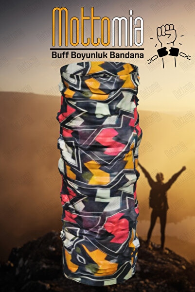 mottomia Freedom Desenli Unisex Viskon Kumaş Premium Kalite Buff (Baf) Boyunluk Motorcu Bandana