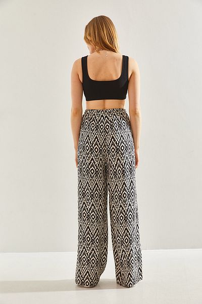 Bianco Lucci Multi Patterned Women's Trousers - Elastic Waist60241009