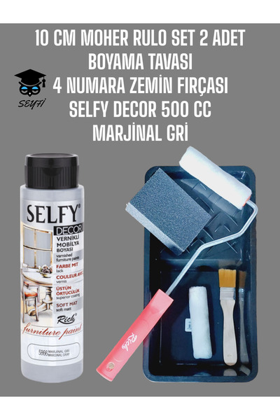 SEYFİKİRTASİYE Marjinal Gri Selfy Decor 500 Cc (750 GR) Kendinden Vernikli Ak...