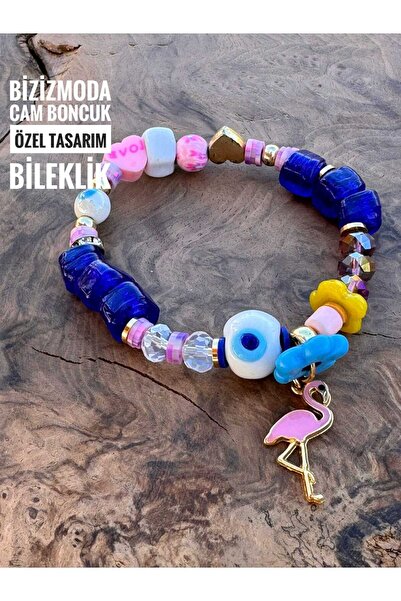 bizizmoda Glass Basement Bead Bracelet Charm Glass Beaded Bracelet