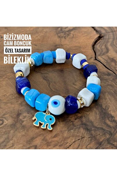 bizizmoda Glass Basement Bead Bracelet Charm Glass Beaded Bracelet
