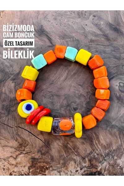 bizizmoda Cam Bodrum Boncuk Bileklik Cam Boncuklu Bileklik