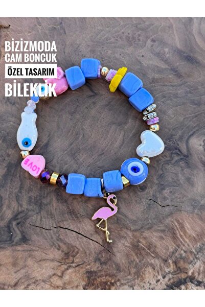 bizizmoda سوار سحر بيليكان مصنوع من الزجاج على شكل سمكة وقلب من السيراميك وخر...