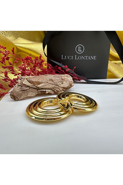 LUCİ LONTANE Three Way Motif Design Earrings