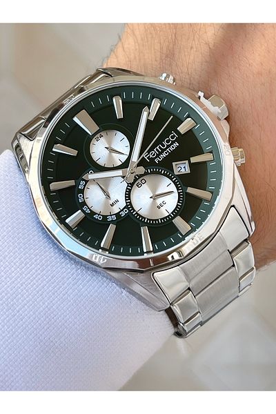 Ferrucci Function Steel Strap Silver Color Men's Wristwatch 3 Atm Water Resistant