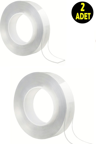 usin 2 Adet Güçlü Nano Teknoloji Çift Taraflı Yapıştırma Bantı Tablo Şerit Le...