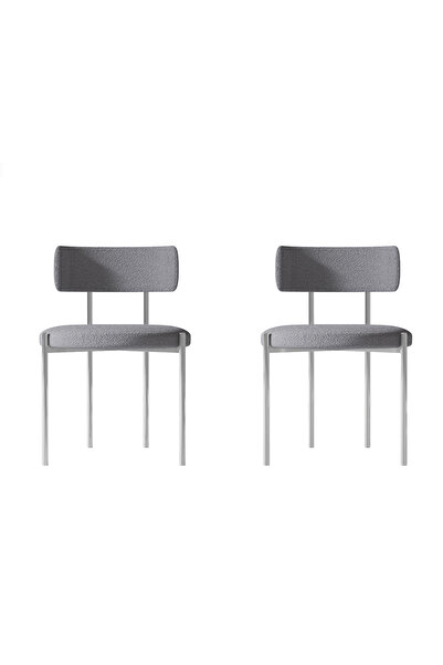 AVVİO Nora Gümüş Yemek Odası Sandalyesi Mutfak Masası Sandalyesi Cafe Makyaj ...