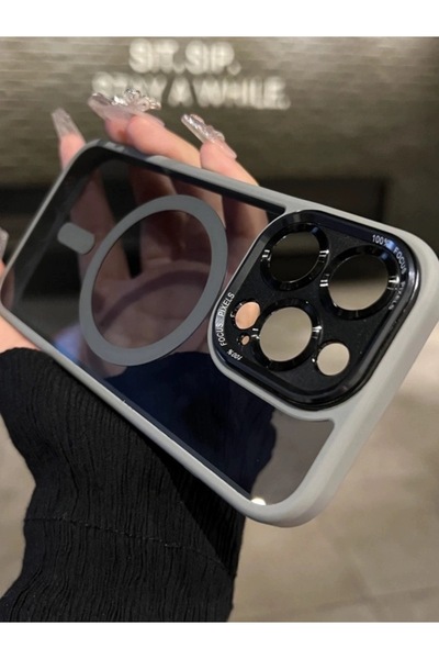 EDELFU iPhone 15 Pro Max Uyumlu  Sararmaz Magsafe Kamera Kısmı Metal Kaplama ...