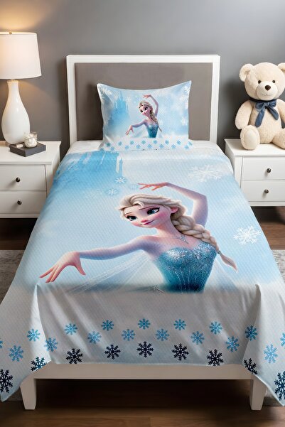 EVPANYA Balerin Mavi Elsa Desenli Pike Seti (160x230cm)