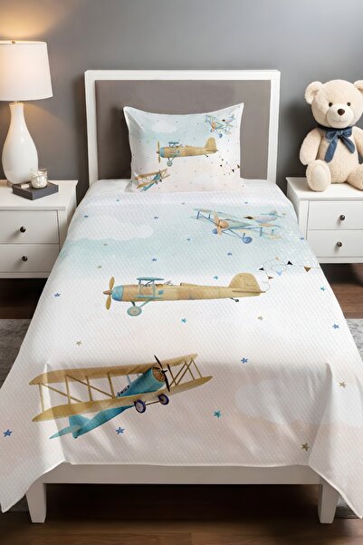 EVPANYA طقم بيكيه منقوش بطائرات في الغيوم (160×230 سم)