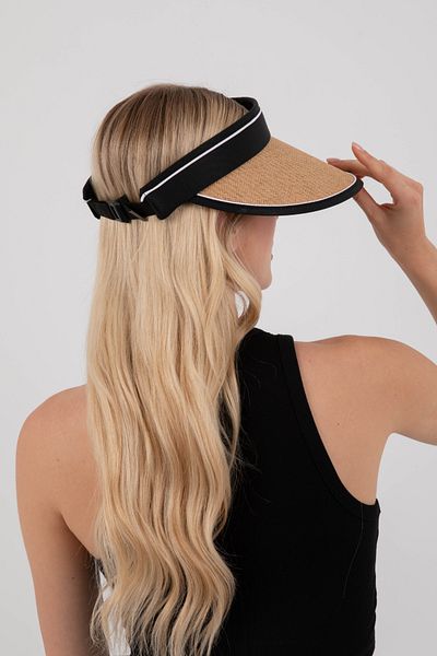 Hat Town Straw Visor Hat - Foldable Tennis Cap