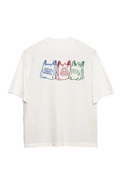 Coredra Ανδρικά T-Shirt Toxic People Oversize - Εκρού