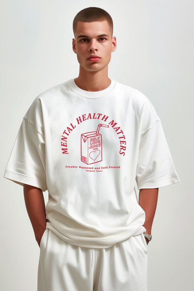 Coredra Ανδρικό T-Shirt Juice Oversize - Εκρού