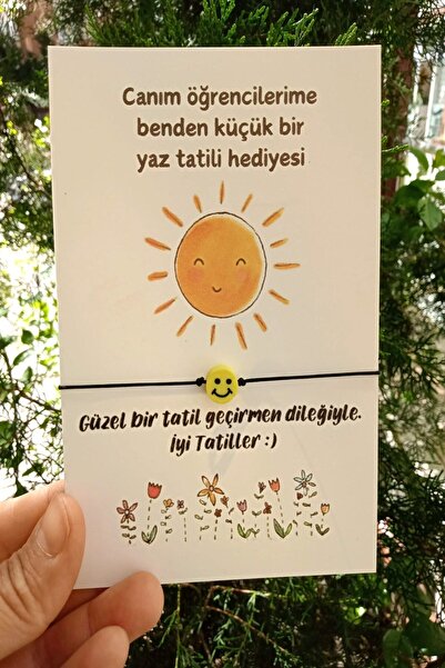 Emtory Home 10 Adet Yaz Tatili Emoji Bileklik Hediye - Kuşe Kartlı - Okul Hed...