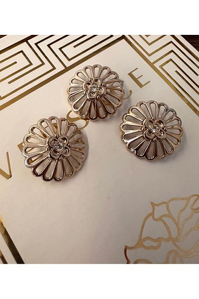 ODDA TASARIM ATÖLYESİ Design pinterest button center metal set with crystal stones