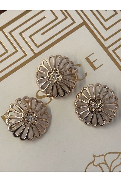 ODDA TASARIM ATÖLYESİ Design pinterest button center metal set with crystal stones