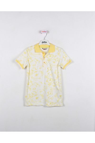 incity Boy's Flower Printed Short Sleeve Polo T-Shirt