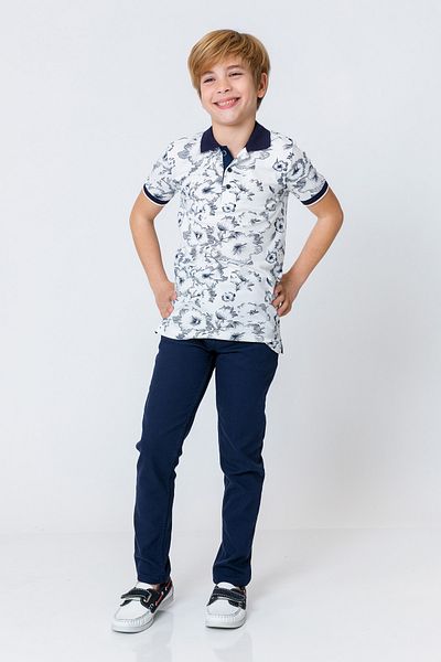 incity Boy's Flower Printed Short Sleeve Polo T-Shirt