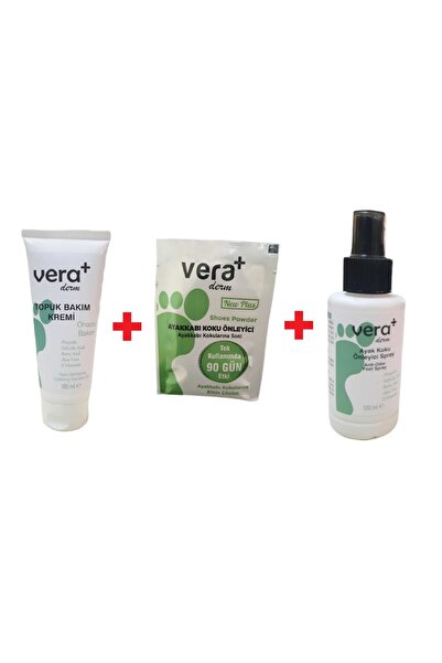 Vera DERM AYAK VE AYAKKABI KOKU GİDERİCİ TOZ + AYAK KOKU GİDERİCİ SPREY + TOP...