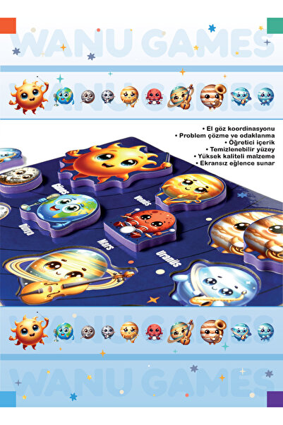 Wanu Games Gezegenler Dev Yer Puzzle Yapboz Ve Gezegenler Bultak Oyun Seti