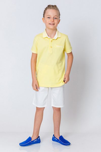 incity Boy's Collar Cuff Patterned Polo T-Shirt