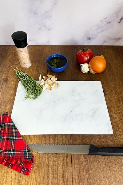 Decorita Classic Marble Patterned |   Glass Cutting Board - Glass Cutting Board |   20cm X 30cm